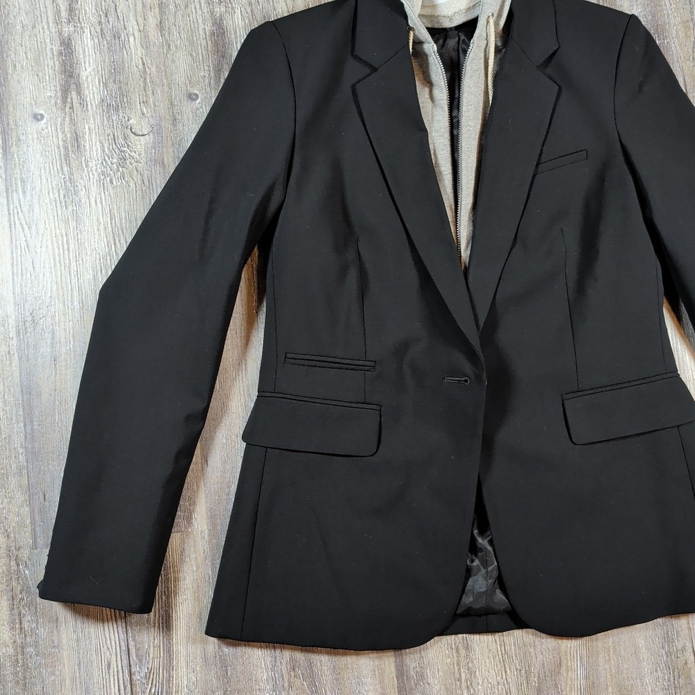 Veronica Beard Dickey Blazer Jacket Size 8 W/Heather Gray Drawstring Dickey - Picture 4 of 15